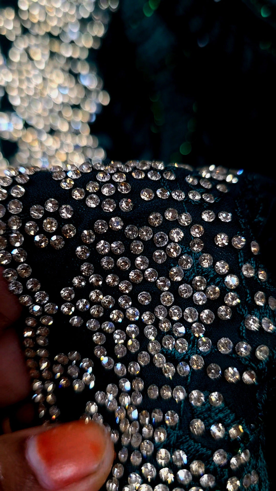 The Midnight Emerald: Embellished Party Wear Saree