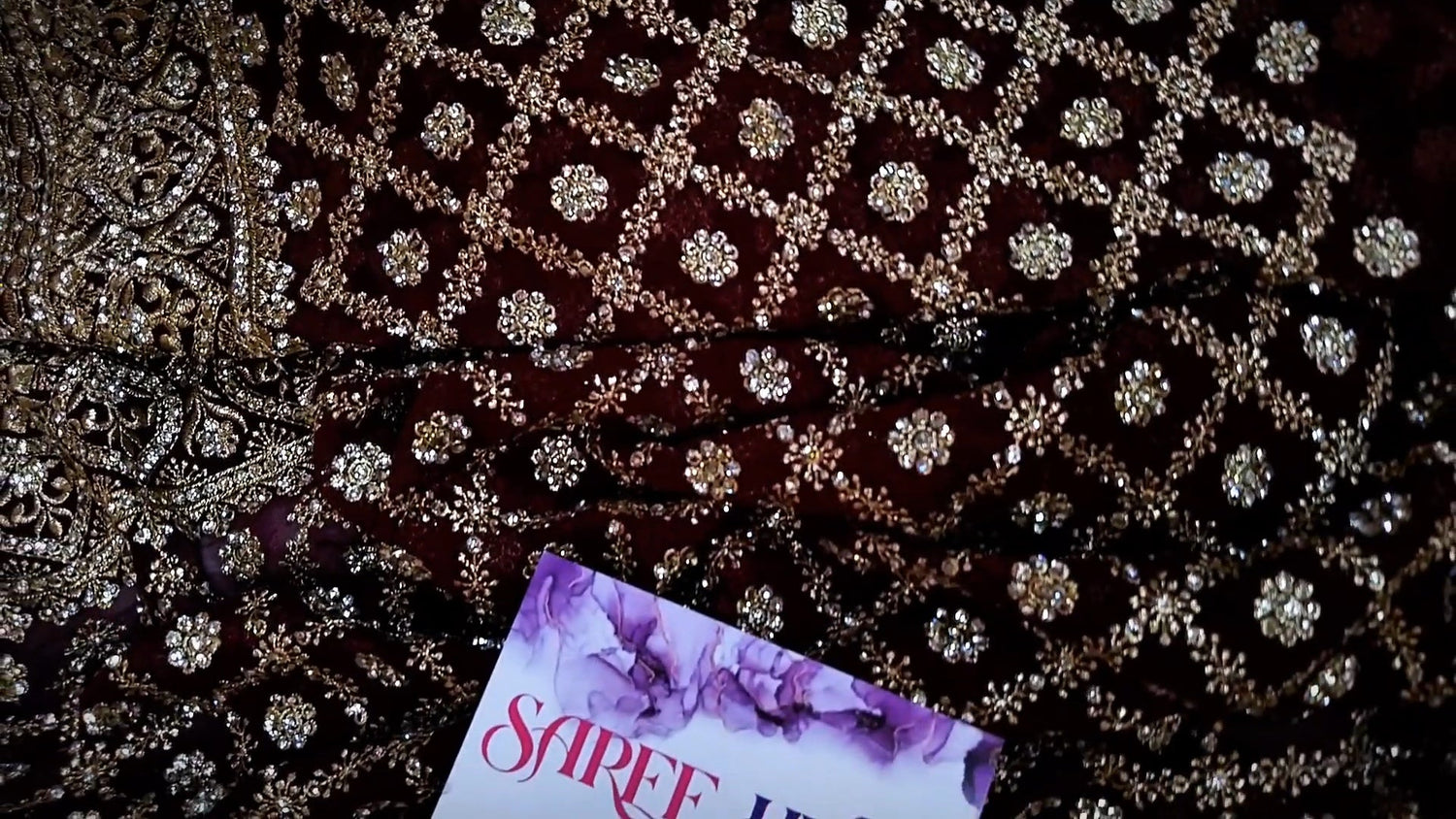 Heavy Embroidery Stone Work Bride Saree
