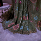 Mint Green|Floral Embroidery|Scallop Border StoneWork Saree