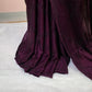 Deep Wine Satin Silk Saree with Geometric Swarovski Crystal Work