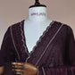 “Royal Plum Velvet-Glow Saree – Elegance Wrapped in Jewel Tones”