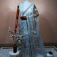 Sky blue Tinted Full Work Saree | Reception Wear | Party Wear Beaded Stonework Saree.