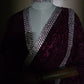 Regal Wine Georgette Saree with Heavy Crystal & Stone Work Border