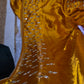 Deep Gold/Ochre tone shimmer original mirror work saree