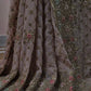 Dusty Pink Georgette Designer Saree with Floral Scalloped Border & Swarovski Work
