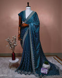 Sky Blue Premium Design Saree With Jewel stone Work