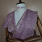 mirror work on mauve crush tissue saree or Full view of lavender designer saree 