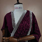 Regal Wine Georgette Saree with Heavy Crystal & Stone Work Border
