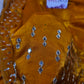 Deep Gold/Ochre tone shimmer original mirror work saree