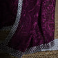 Regal Wine Georgette Saree with Heavy Crystal & Stone Work Border