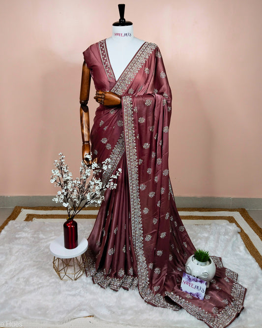 Like the first flush of love, this saree is made for engagements and anniversaries.