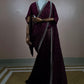 Regal Wine Georgette Saree with Heavy Crystal & Stone Work Border