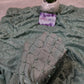 Ethereal Sage Green Shimmer Saree with Geometric Pearl & Stone Lattice Work