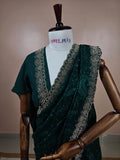 The Midnight Emerald: Embellished Party Wear Saree